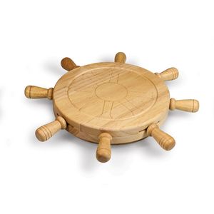 Mariner Helm-Shaped Cheese/Cutting Board w/4 Cheese Tools
