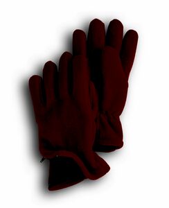 Maroon Fleece Zipper Gloves
