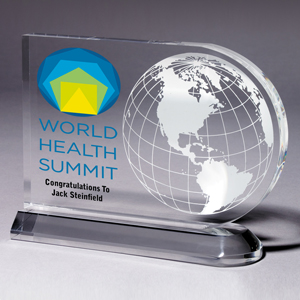 Medium Globe Award - 4 Color Process - (7Â½" x 5Â¾" x Â¾")