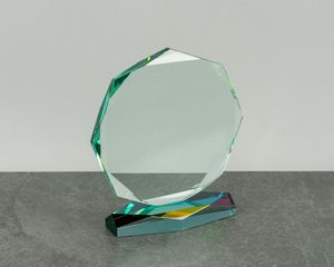 Medium Jade Glass Octagon Prism Award