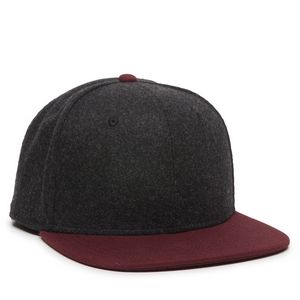 Melton Wool Flat Bill Cap w/Snap Back