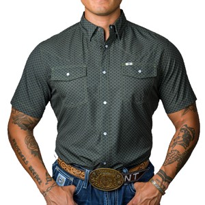 Men's FerrellÂ® Printed Short Sleeve Snap Shirt