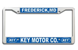Metal License Frame w/Polished Copy On Painted Background