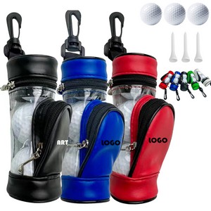 Mini Pu Golf Pouch Gift Pack W/3 Golf Balls & 3 Golf Tees