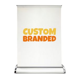 Mini Tabletop Retractable Banner Stand W/Custom Graphic