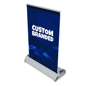 Mini Tabletop Retractable Banner Stand W/Custom Graphic