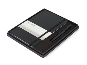 MoleskineÂ® Large Notebook and GO Pen Gift Set - Black