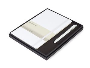 MoleskineÂ® Large Notebook and GO Pen Gift Set - White