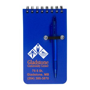 "Monterey" Pocket Sized Spiral Jotter Notepad Notebook w/Pen (Overseas)