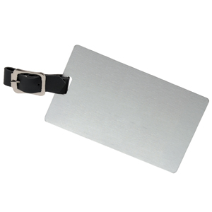 "Mustang" Brushed Aluminum Slip-in Pocket Luggage Bag Tag