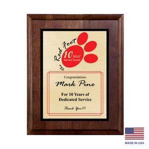 Nantucket Gold-Tone Walnut Plaque 7x9