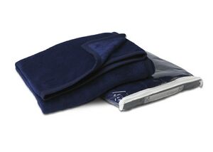 Navy Blue Coral Fleece Throw Blanket