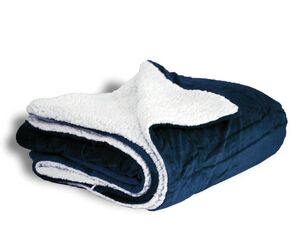 Navy Blue Oversized Sherpa Blanket