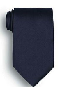 Navy Blue Polyester Satin Tie
