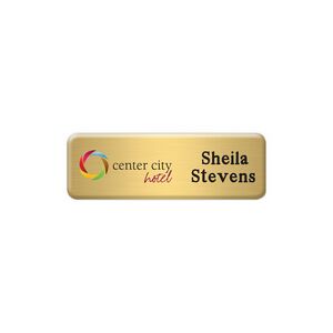 New York Standard Metal Name Badge (Standard Size 1" x 3")