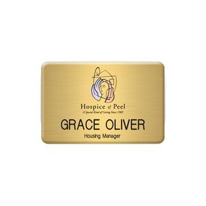 New York Standard Metal Name Badge (Standard Size 2" x 3")