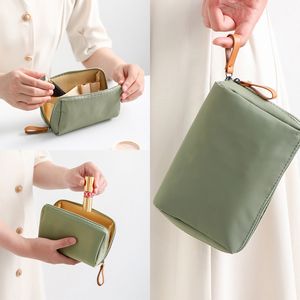 Nylon Cosmetic Toiletry Bag: Gold Zippers