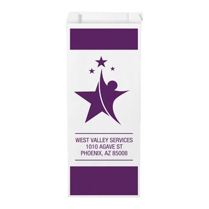 One Color 2-Sided Merchant Paper Bags with Gusset (5" x 12" x 2")