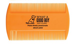 Orange Neon Flea Comb (3.5" x 2.063")