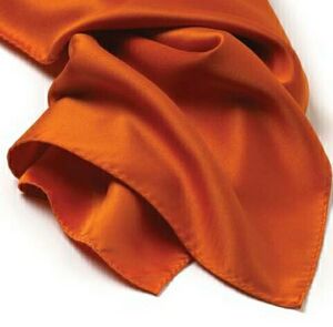 Orange Polyester Satin Scarf - 30"x30"