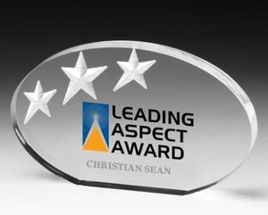 Oval Deep Etch Award - Laser Engraved
