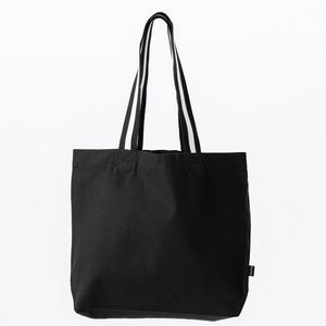 Oversized Deluxe Canvas Tote Bag with Striped Handles