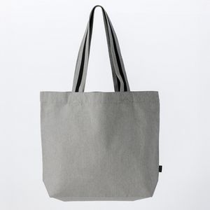 Oversized Deluxe Canvas Tote Bag with Striped Handles