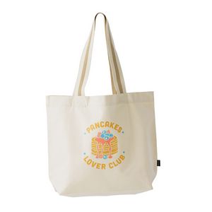 Oversized Deluxe Canvas Tote Bag with Striped Handles