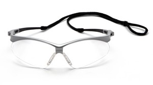Black or Silver Frame with Clear Lens and Cord
