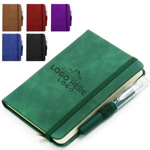 PU Pocket Notebook Journal With Pen