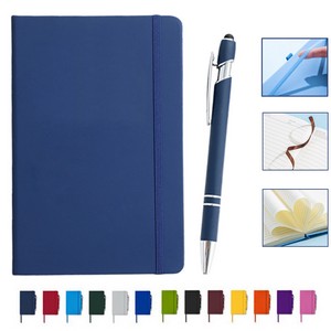 PU Soft Cover Notebook & Stylus Pen Set with Pen Loop