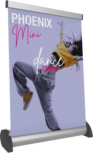 Phoenix Mini 2 Pole Silver Retractable Banner Stand