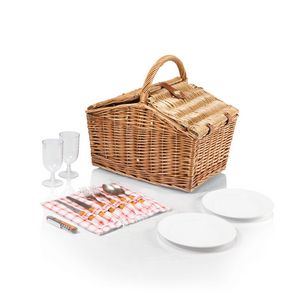 Piccadilly Double Lid Picnic Basket w/Service for Two