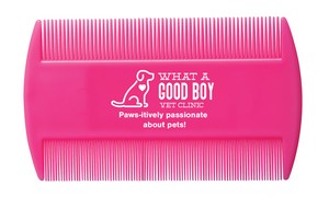 Pink Neon Flea Comb (3.5" x 2.063")