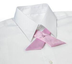 Pink Polyester Satin Crossover Tie