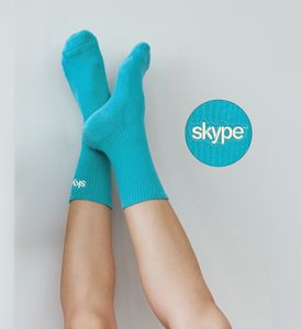 Plain Ribbed Socks With Embroidered Logo