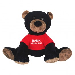 Plush Stuffed Animal Bank - Black Bear