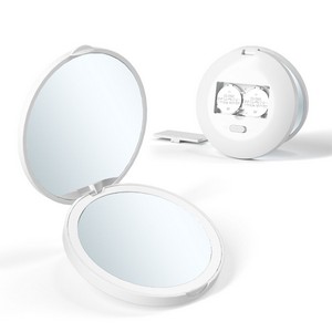 Pocket Double-Sided Makeup Mirror With Led Light