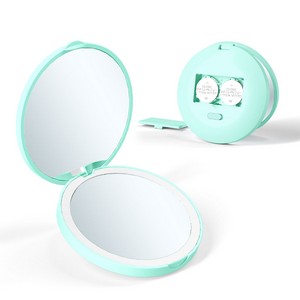Pocket Double-Sided Makeup Mirror With Led Light