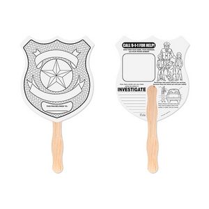 Police Badge Shaped Hand Fan