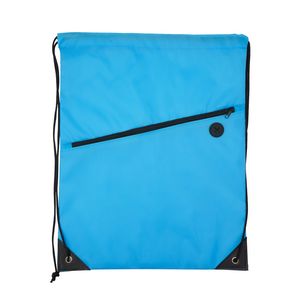 Polyester Drawstring Backpack with Front Zipper