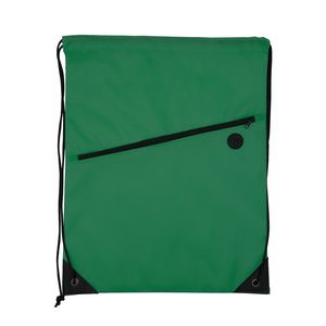 Polyester Drawstring Backpack with Front Zipper