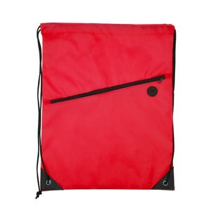 Polyester Drawstring Backpack with Front Zipper