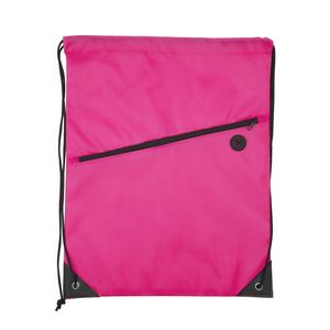 Polyester Drawstring Backpack with Front Zipper