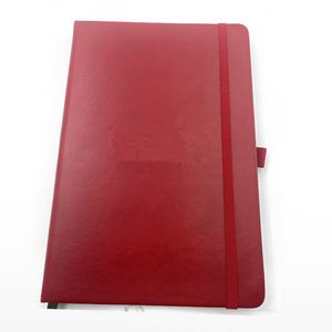 Portable A5 PU Leather Premium Hard Cover Strap Notebook With Ribbon Bookmark