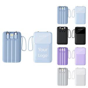 Portable Charger with Built-in Cables