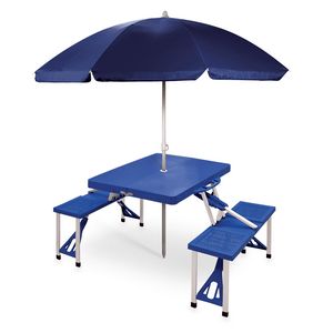 Portable Folding Picnic Table w/Four Integrated Seats