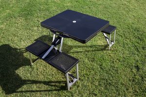 Portable Folding Picnic Table w/Four Integrated Seats