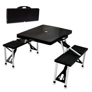 Portable Folding Picnic Table w/Four Integrated Seats