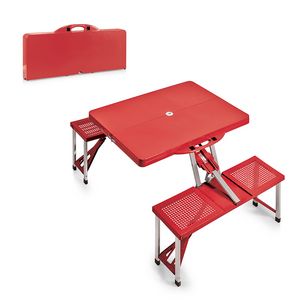 Portable Folding Picnic Table w/Four Integrated Seats
